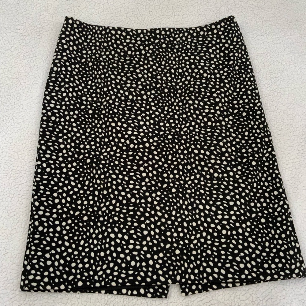 Talbots Womens Size 12 Black White Print Pencil Career To Casual New Without Tag